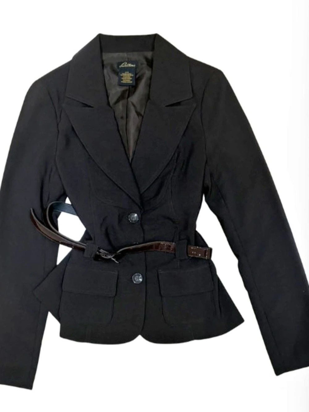 Vintage brown Seduction Belted Black Blazer Size Medium Like New